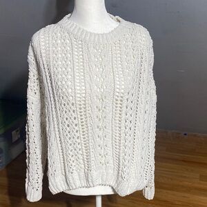Kendall & Kylie Cream Cable Knit Sweater